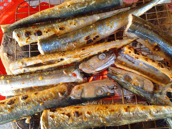 nướng cá xuowg xanh